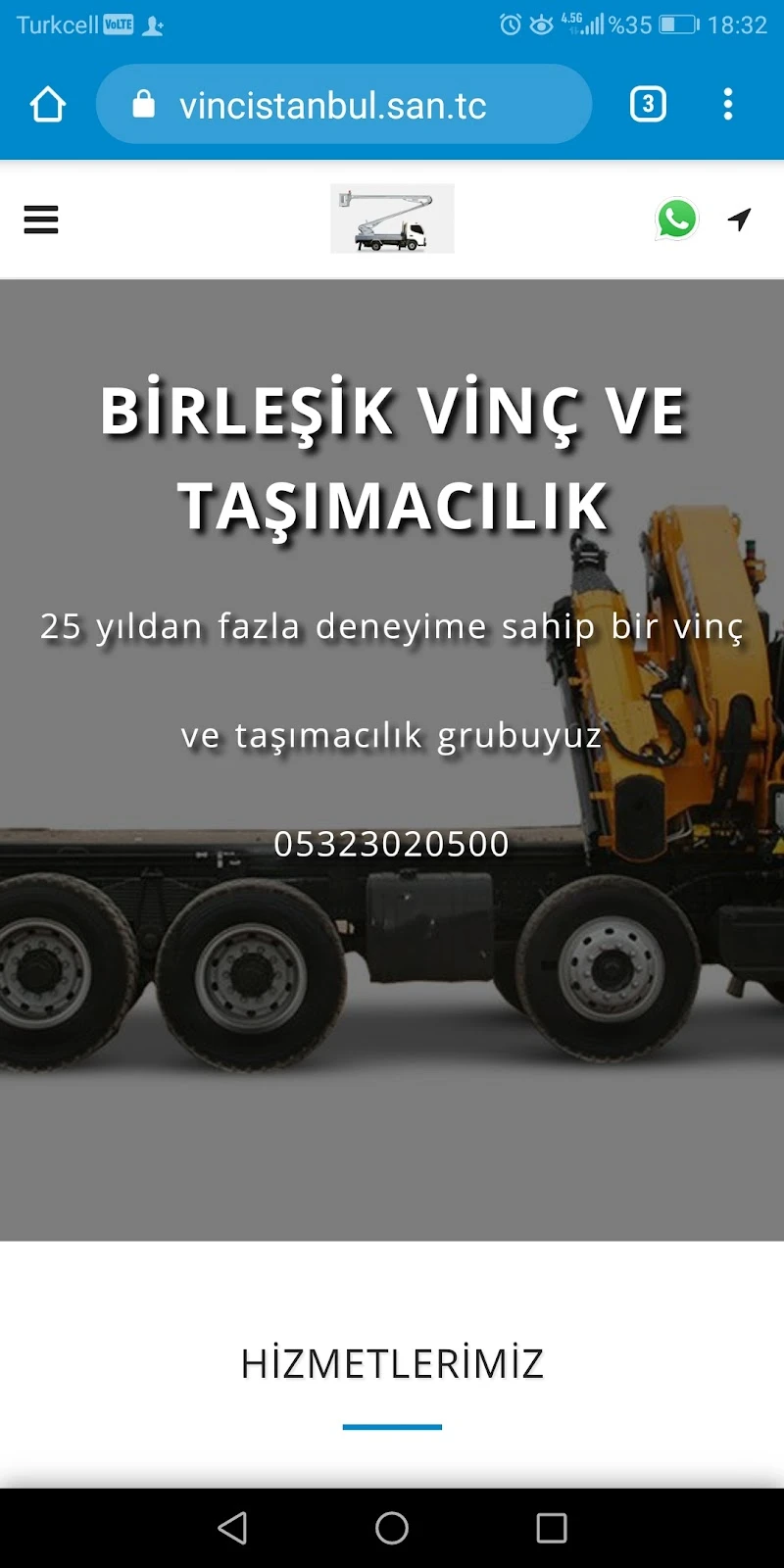 Vinç kiralama görsel